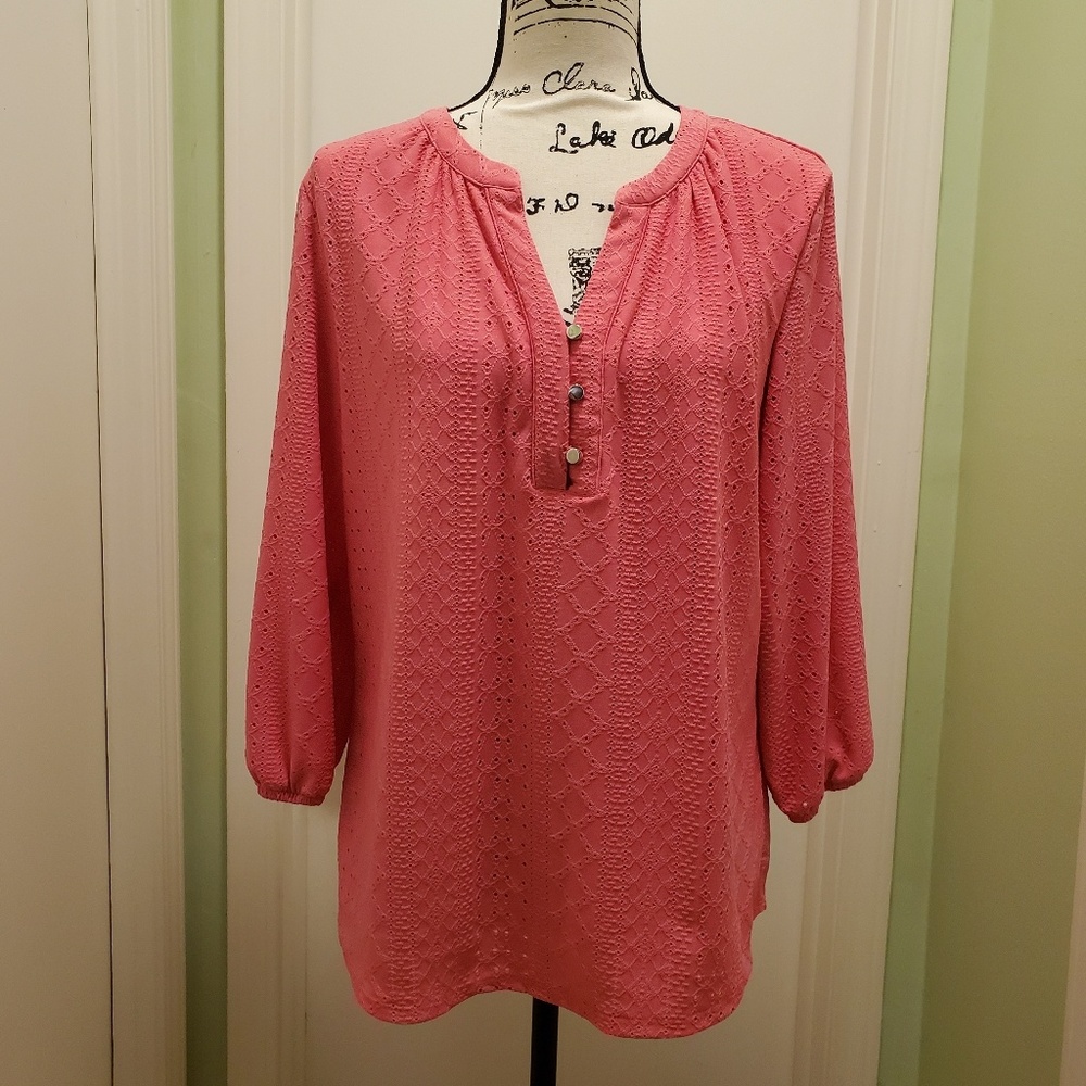Coral Bay V-neck 3/4 sleeve blouse